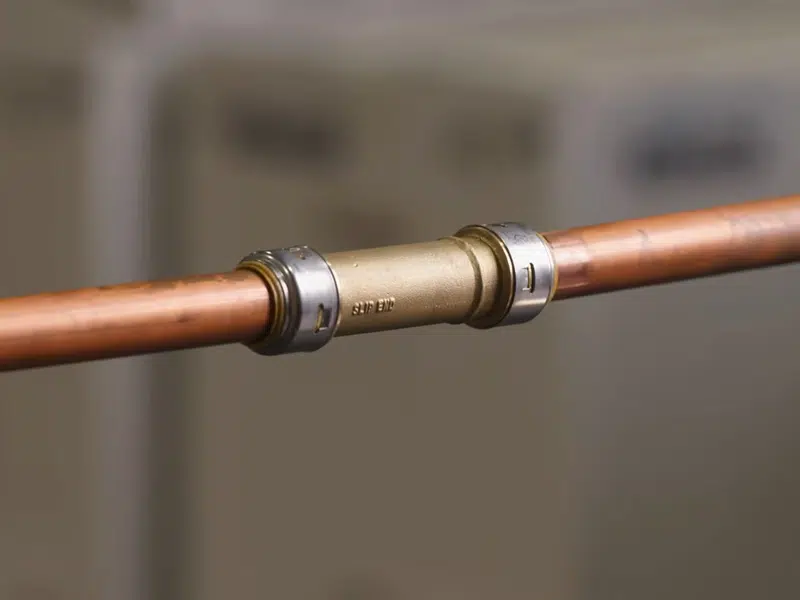 Copper pipe pinhole leak shown during pipe repair for 24 7 emergency plumber in Stanton