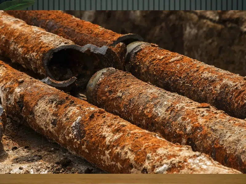 Corroded cast iron drain pipe section with heavy interior buildup for how much does drain cleaning cost stanton central in Stanton