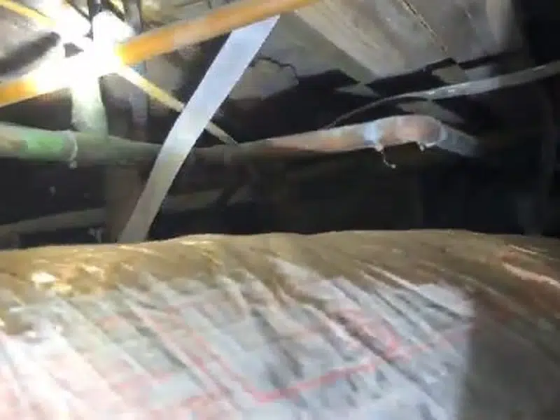 Crawlspace insulation and white pipe beneath floor for what to do burst pipe stanton emergency guide in Stanton